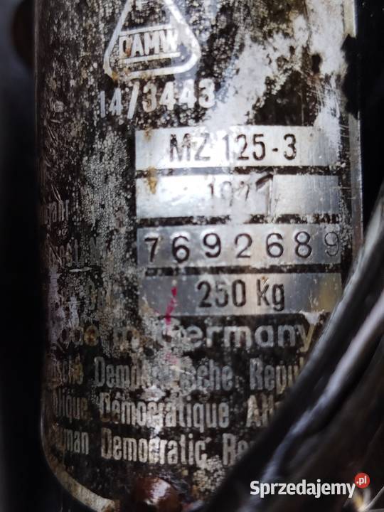 MZ 1253 z dokumentami dkw RT 125 MZ ES Radomsko