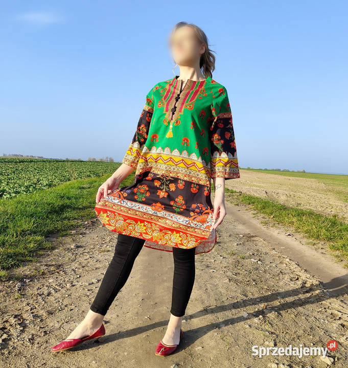Nowa indyjska tunika S 36 kameez Bollywood