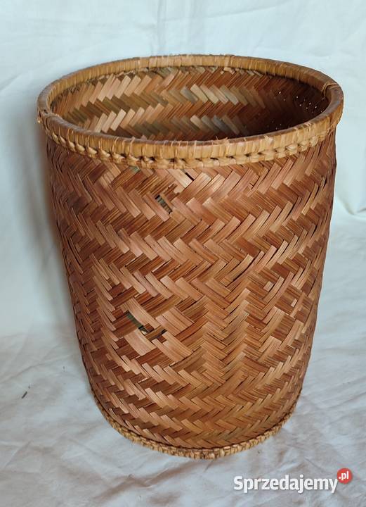 Piękny stary pleciony kosz ratanowy osłonka boho Pozostałe Gdańsk