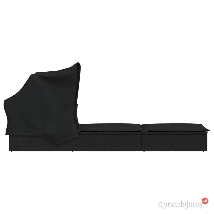Leżak ze składanym dachem czarny 213x63x97 Warszawa sprzedam