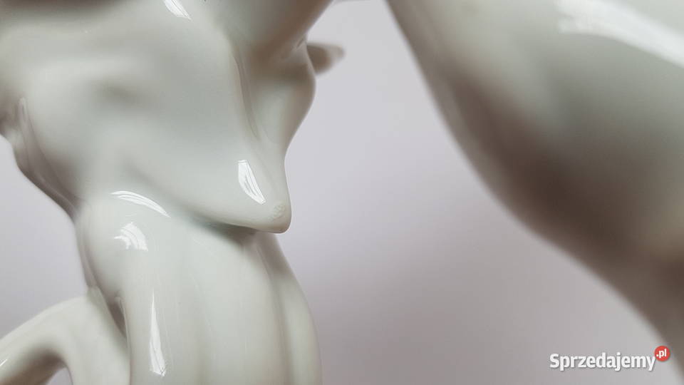 Sygnowana porcelanowa figurka Słonia Słoń Porcelana i szkło Dąbrowa Górnicza