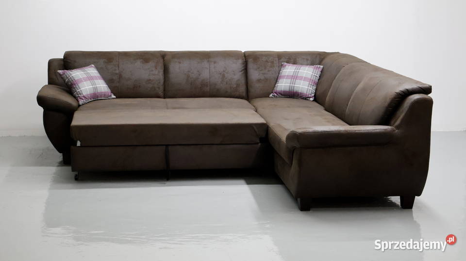 TLH Narożnik z funkcją spania ciemnobrązowa Poznań