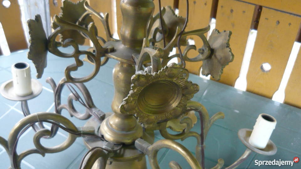 Żyrandol mosiężny z orłem Myszków