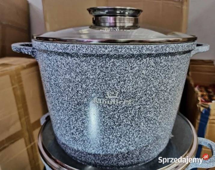 299 Garnki marmurkowe największe szare i czarne Zabrze