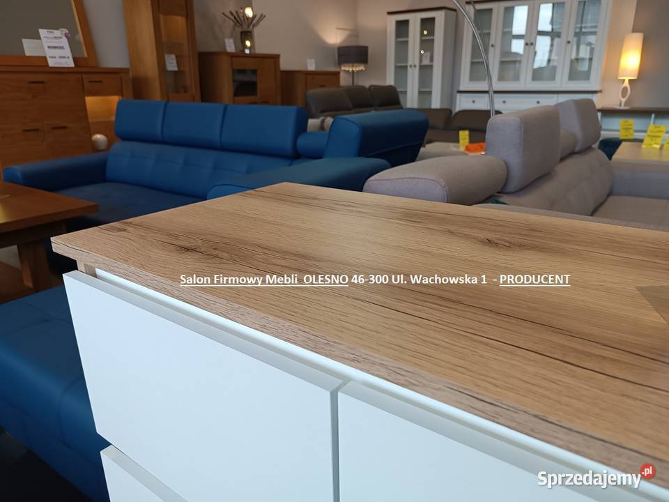 Komoda Dębowa 130 z Szufladami Biała ROSA Lubliniec