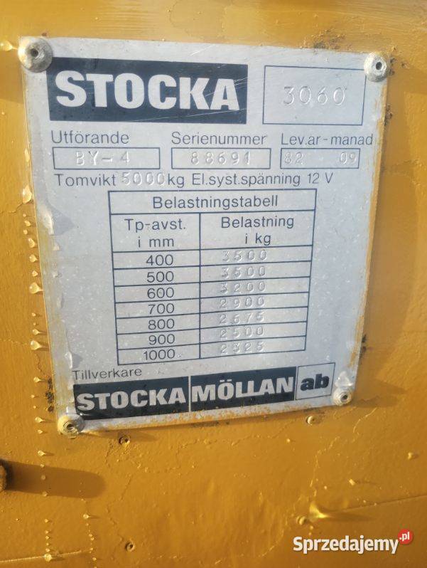 wózek widłowy Stocka 3060 35t diesel nie Linde Karasiewo sprzedam