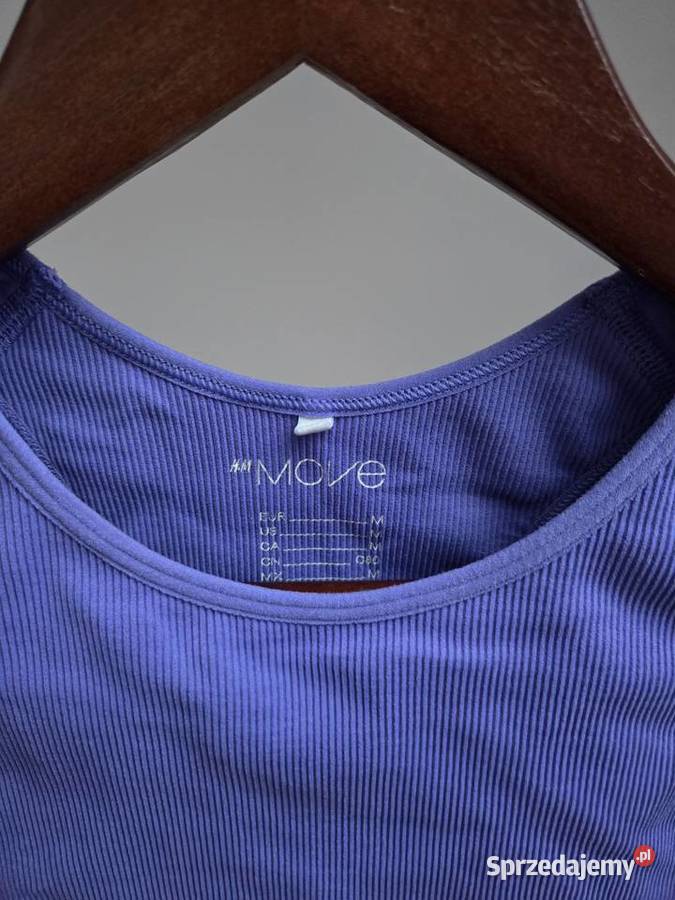 Fioletowy sportowy top bez rękawów w prążki Move Liszki