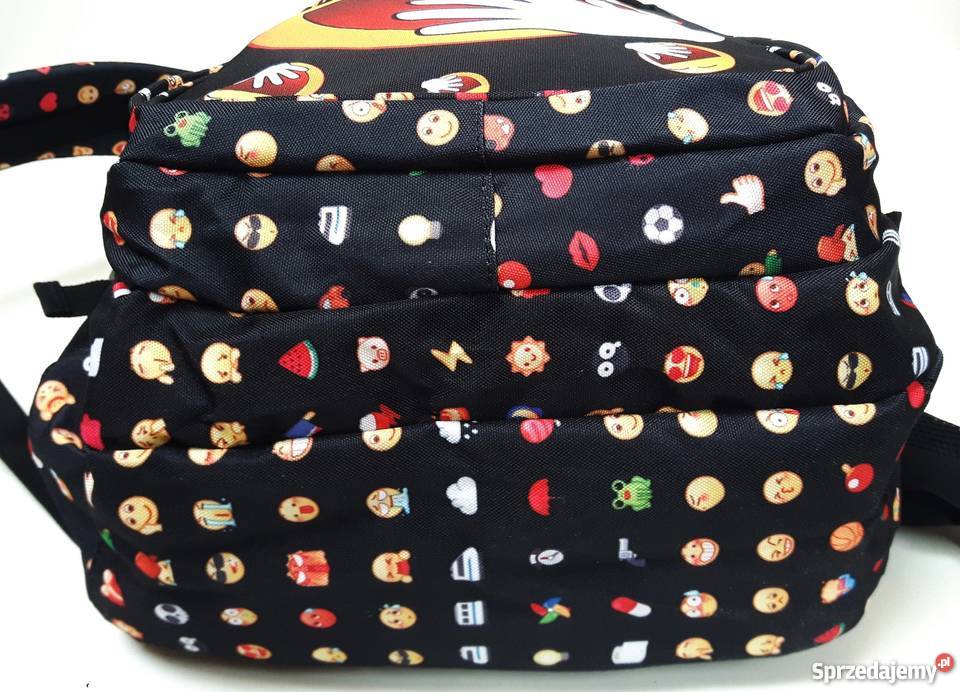 DUŻY PLECAK SZKOLNY EMOJI EMOTIKONY BUŹKI HIT Torby i torebki Częstochowa