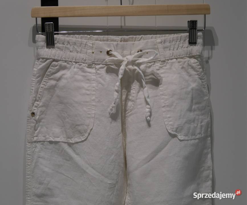 Bershka świetne spodnie lekkie len 34 XS Spodnie