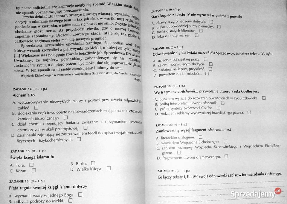 Testy gimnazjalisty Egzamin humanistyczny Chełm