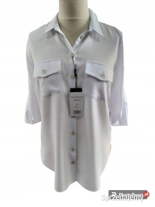 KOSZULA BLUZKA damska 44 PLUS SIZE biała Pątnów