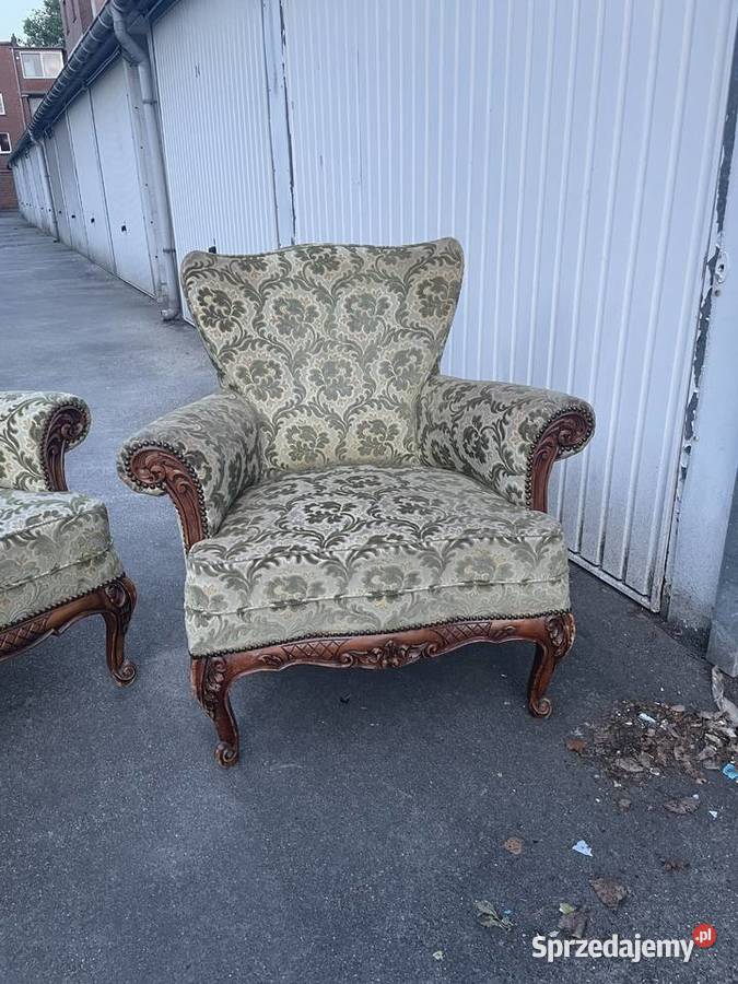 Zabytkowy styl wyjątkowy komplet sofa 2 fotele