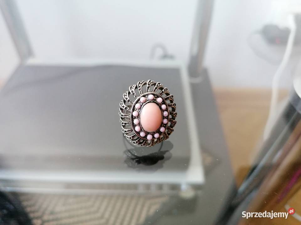 DUŻY PIERŚCIONEK W STARYM STYLU STAL Łódź