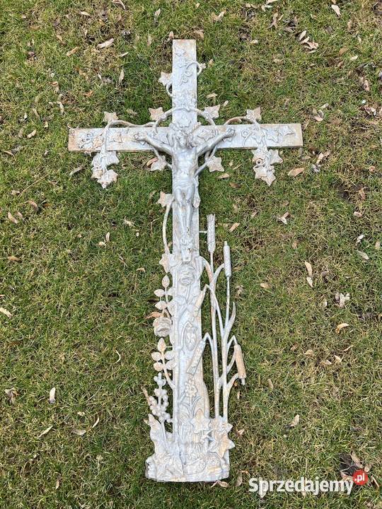 Bardzo stary żeliwny krzyż z Jezusem 140/80 cm
