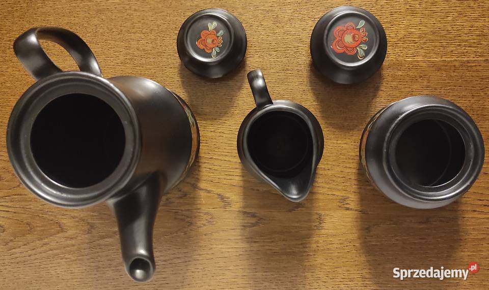 Unikat Czarny serwis kawowy 6 osób Iwona Warszawa