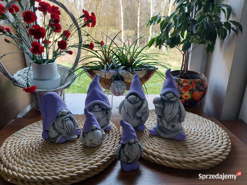 Komplet skrzatów ogrodowych skrzaciki krasnale