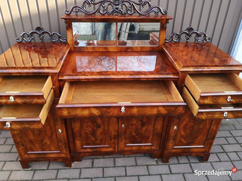 Kredens Komoda Biedermeier Ludwik Filip Politura wielkopolskie Swarzędz