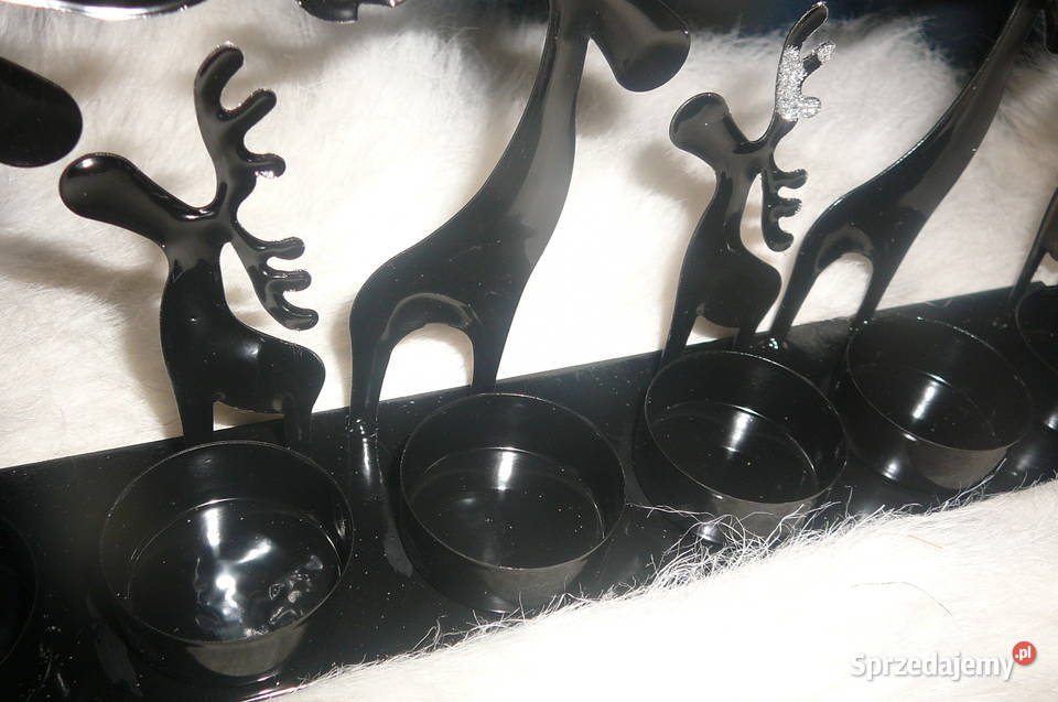 Czarny świecznik renifer metal Nowy Wrocław sprzedam