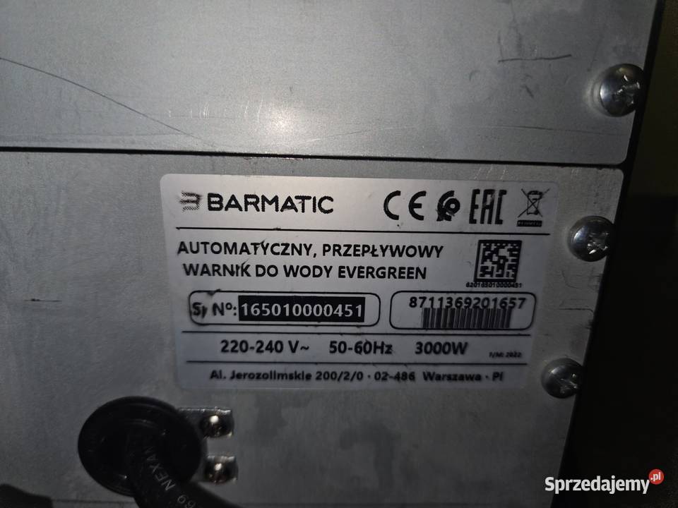 Automatyczny przepływowy warnik do wody Barmatic Pszczyna