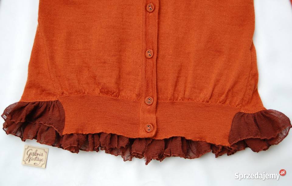 Burberry włoski kardigan sweterek damski S XS brązowy/beżowy Lublin