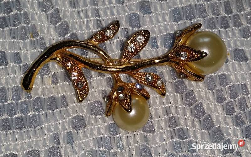 Angielska stara broszka perłowe kulki Ochojno sprzedam