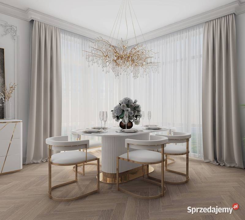 Stół złoty z marmurowym blatem glamour ze złotą 75cm Warszawa