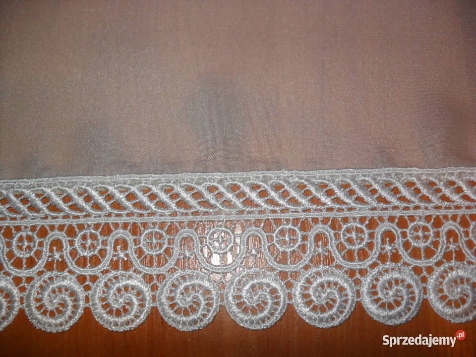 firana kremowa z gipiurą krótka gotowa Wrocław sprzedam