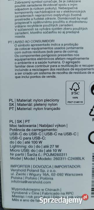 HYKKER przewód USB zwijany 3w1 NOWY Ełk