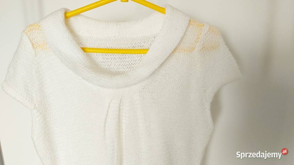Bezrękawnik bluzka biała rozmiar M z dzianinki Rozmiar 38(M) Lublin sprzedam