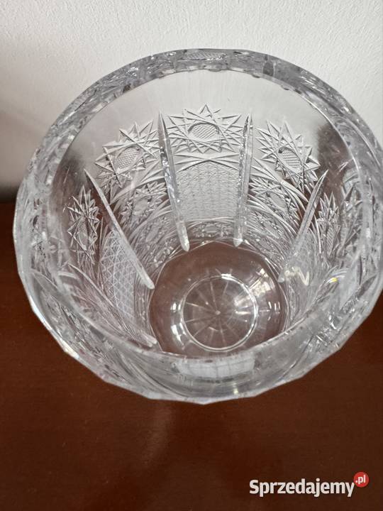 Wazon kryształowy z czasów PRL ciężki wysoki 255 Częstochowa sprzedam