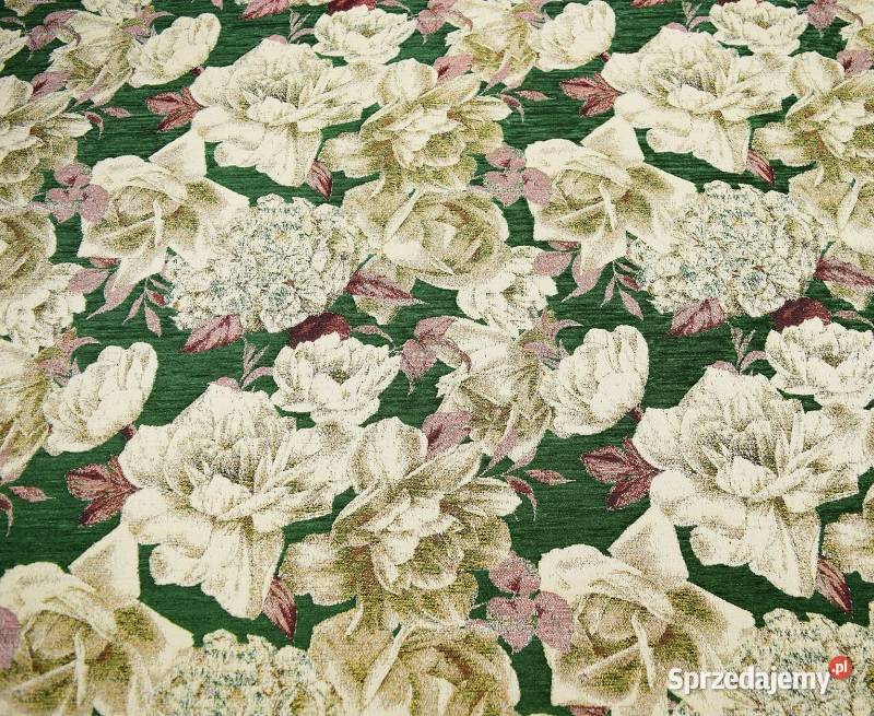 Flores tkanina tapicerska z pięknym wzorem róż