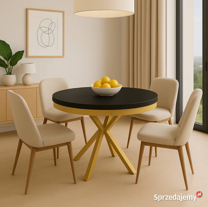 Stół rozkładany Nero z obręczą złoty różne Tarchały Małe