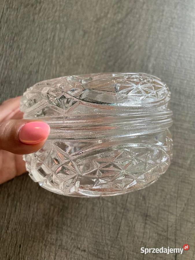 Nowe szklane miseczki pudełko 2w1 kryształ Nisko