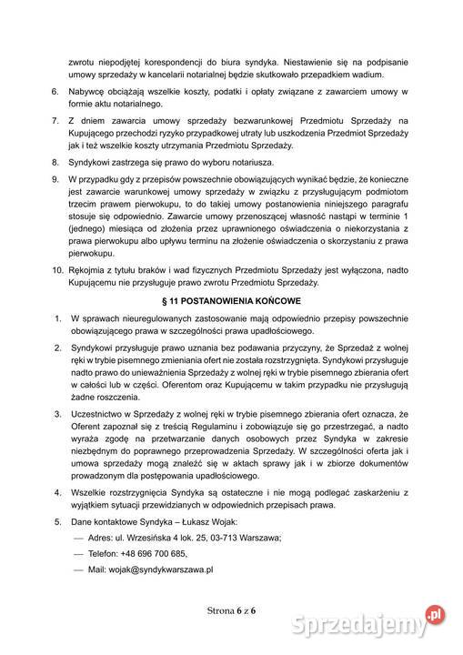Syndyk sprzeda piwnicę lokatorską w Siedlcach