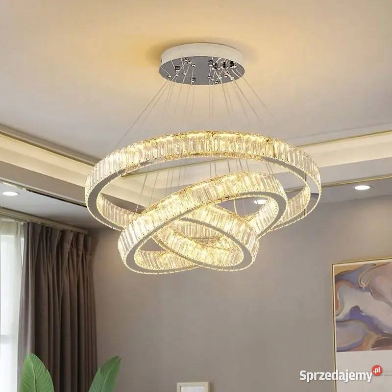 Żyrandol kryształowy srebrny nowoczesny do Lampy wiszące Warszawa sprzedam