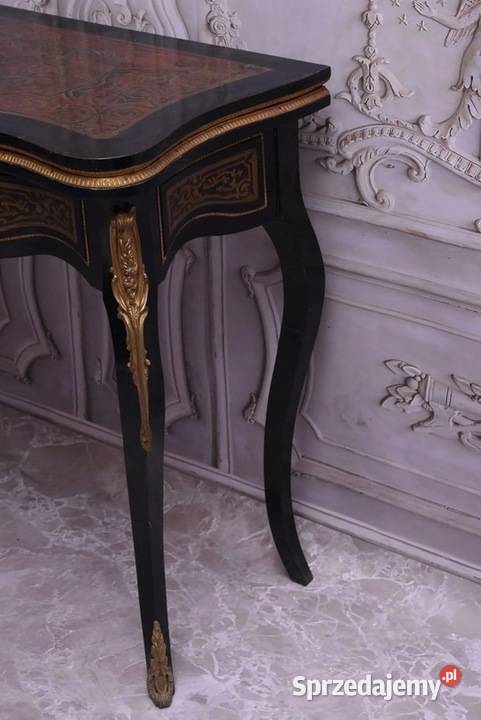 Drewniane Biurko Boulle Stół Biuro Okucia z sprzedam