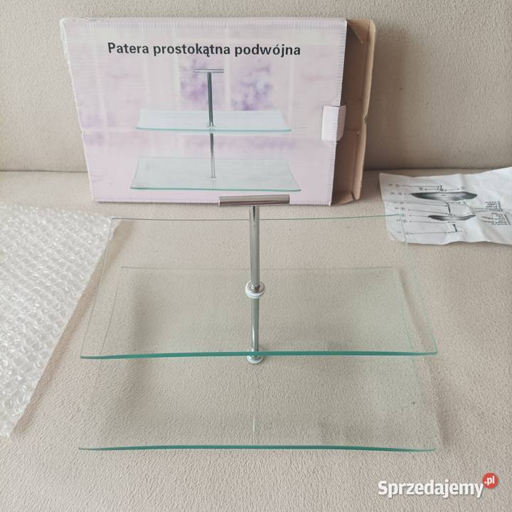 Szklana patera prostokątna podwójna Stronie Śląskie