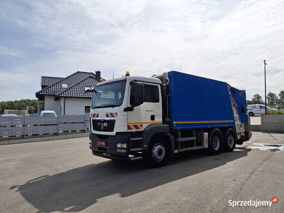 MAN TGS 28360 Śmieciarka FAUN Environnement biały pomorskie Sierakowice