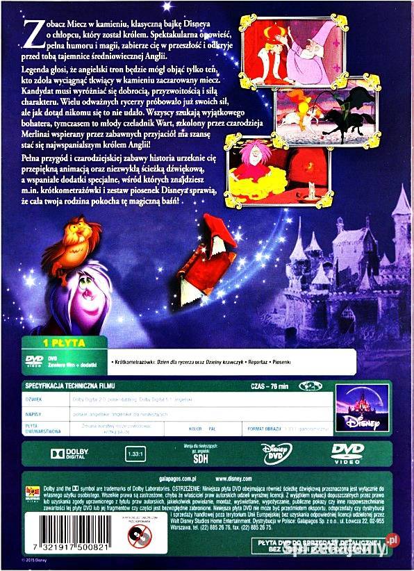 MIECZ W KAMIENIU ZACZAROWANA KOLEKCJA DISNEY DVD Kalisz