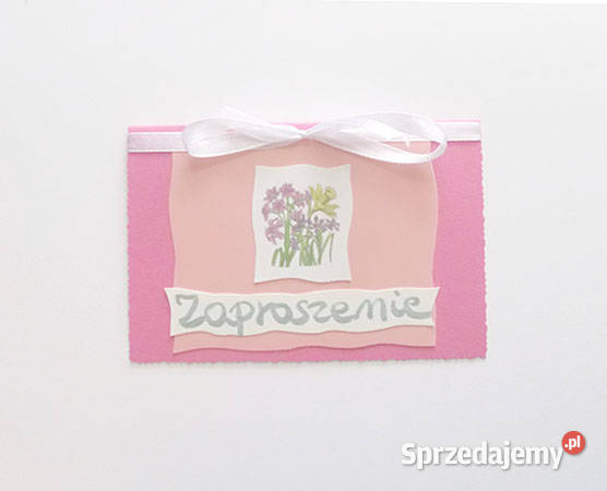 różowe zaproszenie na imprezę kwiaty zaproszenie Rzeszów sprzedam