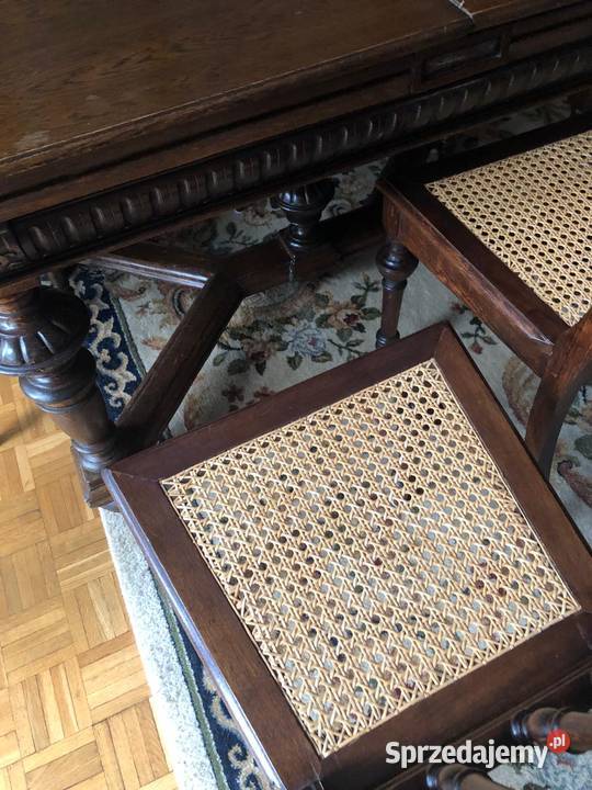 antyczny stół i sześć krzeseł Wałbrzych sprzedam