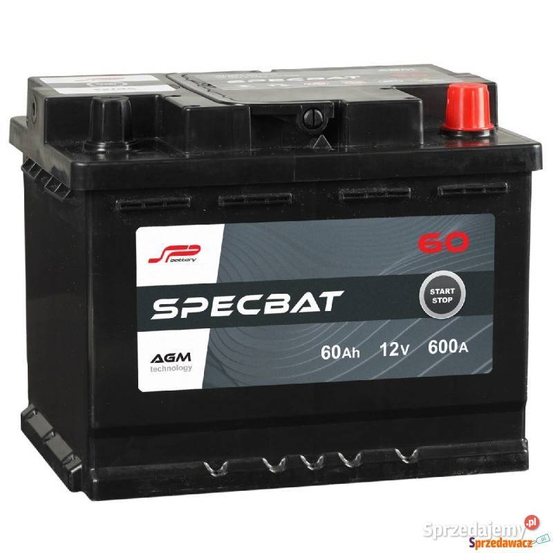 Akumulator 60Ah 600A SPECBAT AGM STARTSTOP Prawy