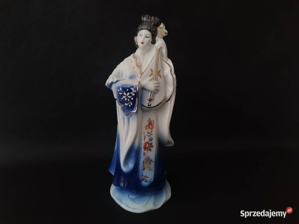 Stara unikatowa figurka Japonka Gejsza porcelana Katowice