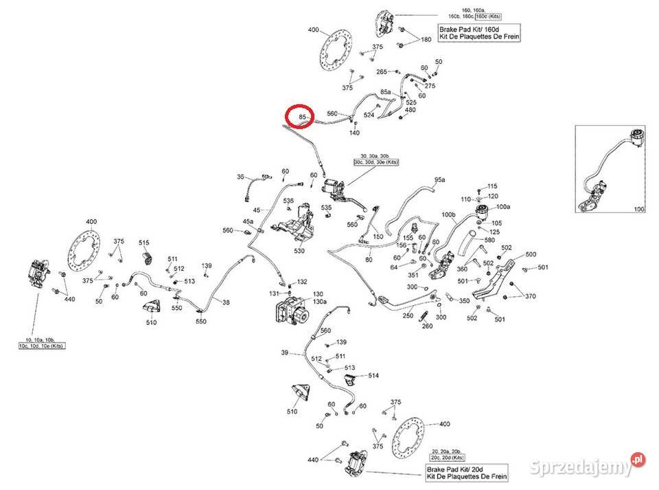 PRZEWÓD HAMULCOWY TYLNY PRAWY CanAm Outlander Nowy Sącz