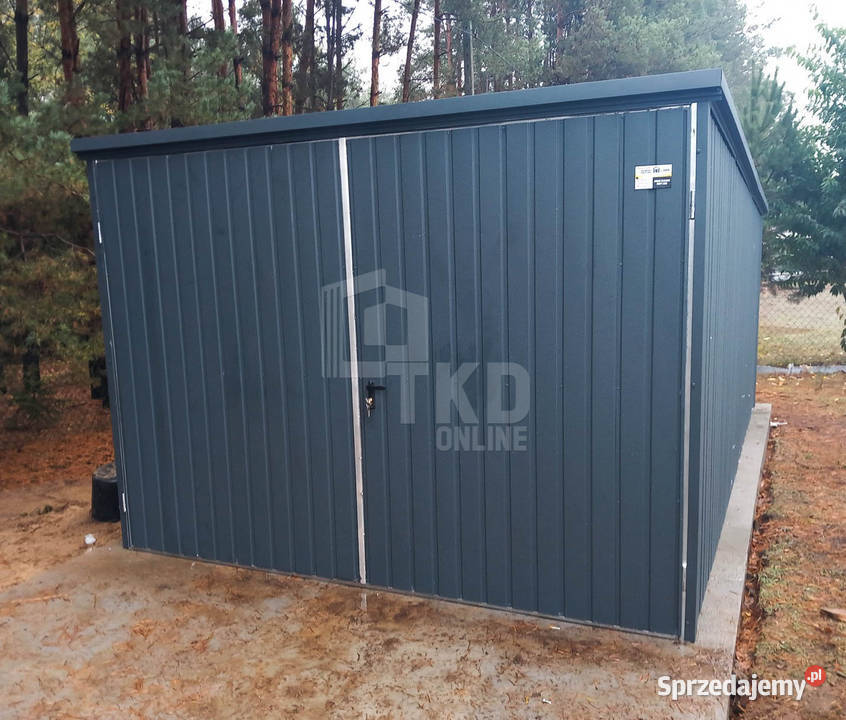 Garaż Blaszany 3x6 wiata Brama Antracyt TKD112 Garaże i miejsca postojowe Opole