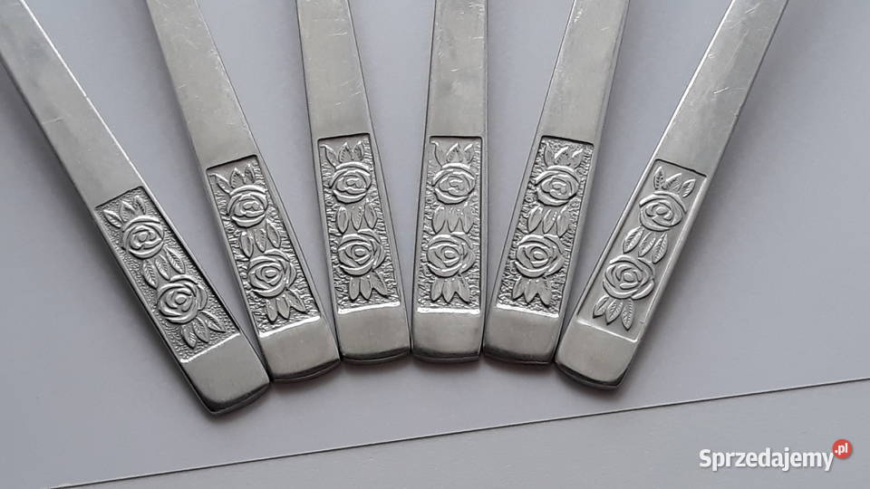 Łyżki obiadowe 2 RÓŻE Gerlach sztućce PRL śląskie