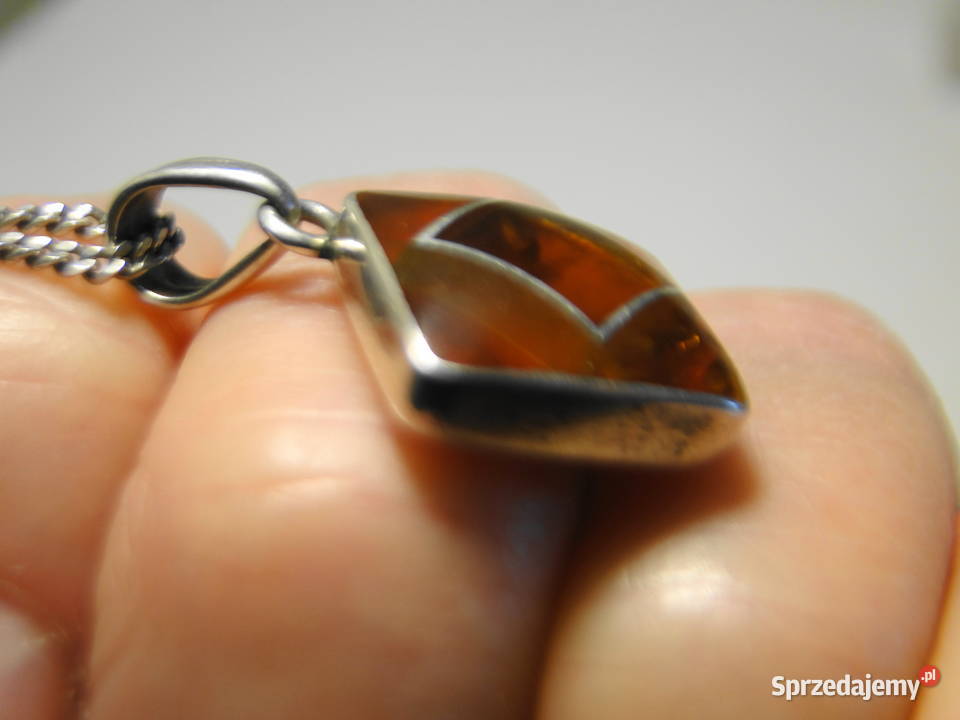 Stary Naszyjnik srebro i bursztyn bałtycki Warszawa sprzedam