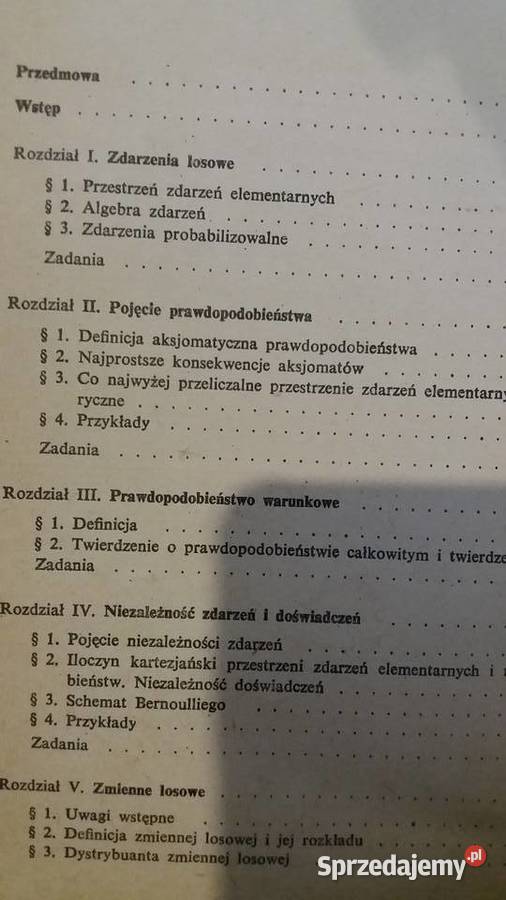 Rachunek prawdopodobieństwa podręcznik Warszawa sprzedam