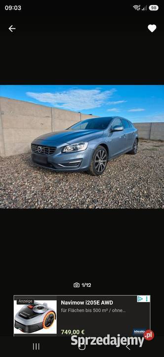 Volvo v 60 lift 2017 czesci drzwi 24 diesel Świnoujście