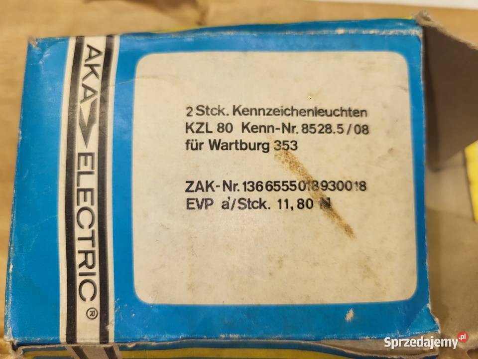 Wartburg 353 Nowe lampki tablicy rejestracyjnej osobowe Piaseczno